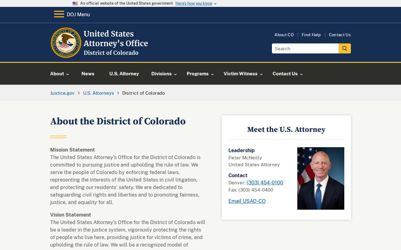 Montezuma County arrest records U.S. Attorney District of Colorado page