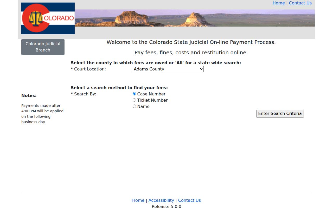 Montezuma County court dockets Colorado Judicial online payment system