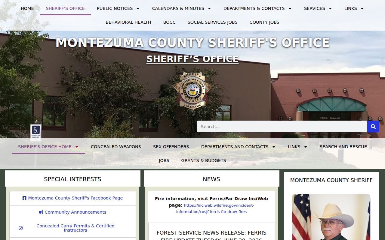 Montezuma County sheriff and jail records information