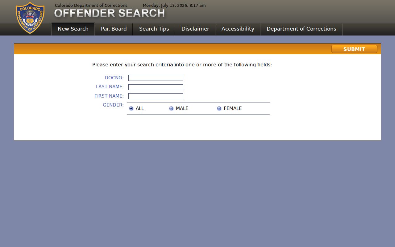 Montezuma County inmate records Colorado DOC offender search